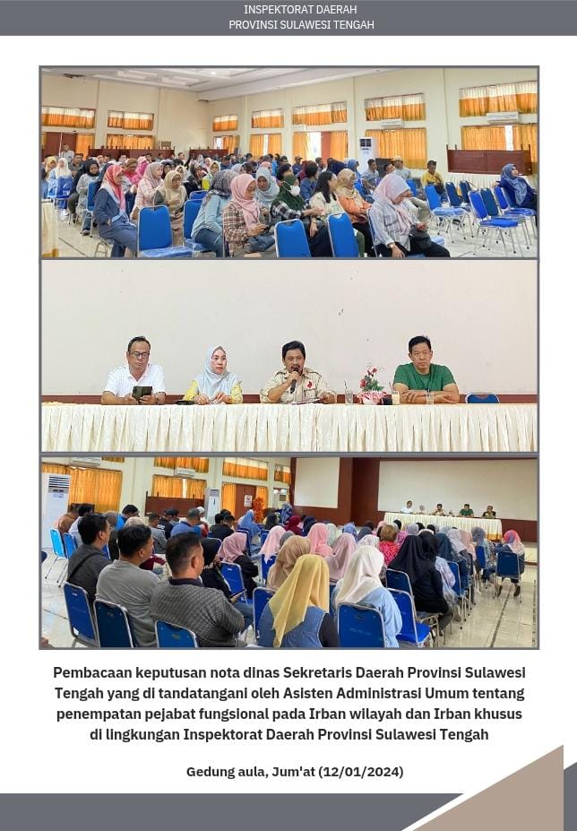  Pembacaan Keputusan Nota Dinas di Lingkungan Inspektorat Daerah Provinsi Sulawesi Tengah