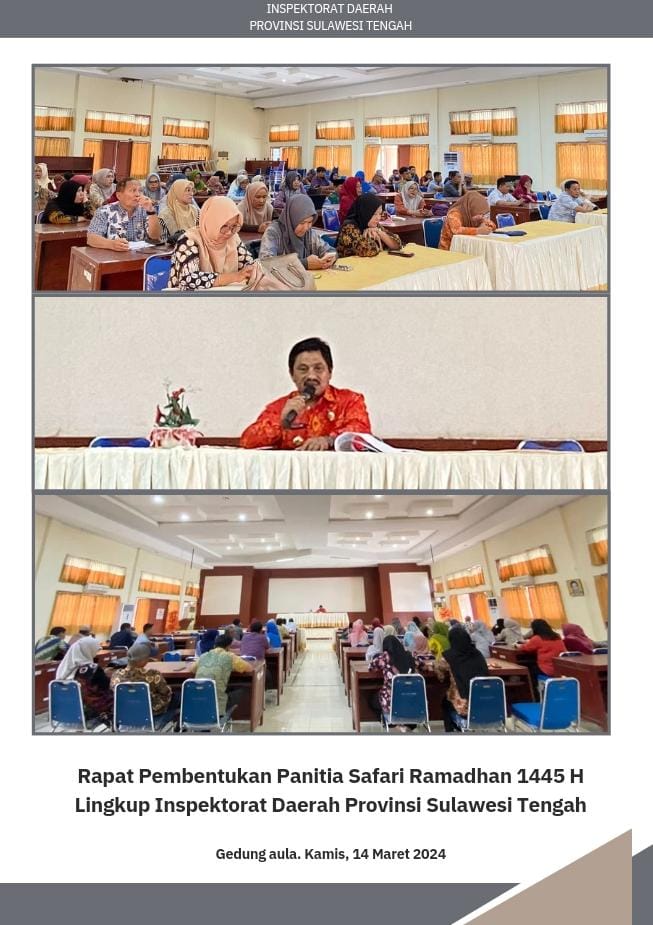  Rapat Pembentukan Panitia Safari Ramadhan 1445 H Lingkup Inspektorat Daerah Provinsi Sulawesi Tengah