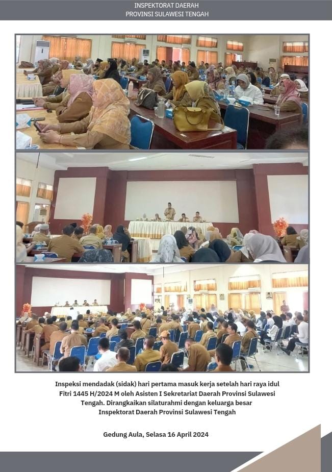  Sidak Hari Pertama masuk Kerja Setelah Hari Raya Idul Fitri 1445 H/2024 M