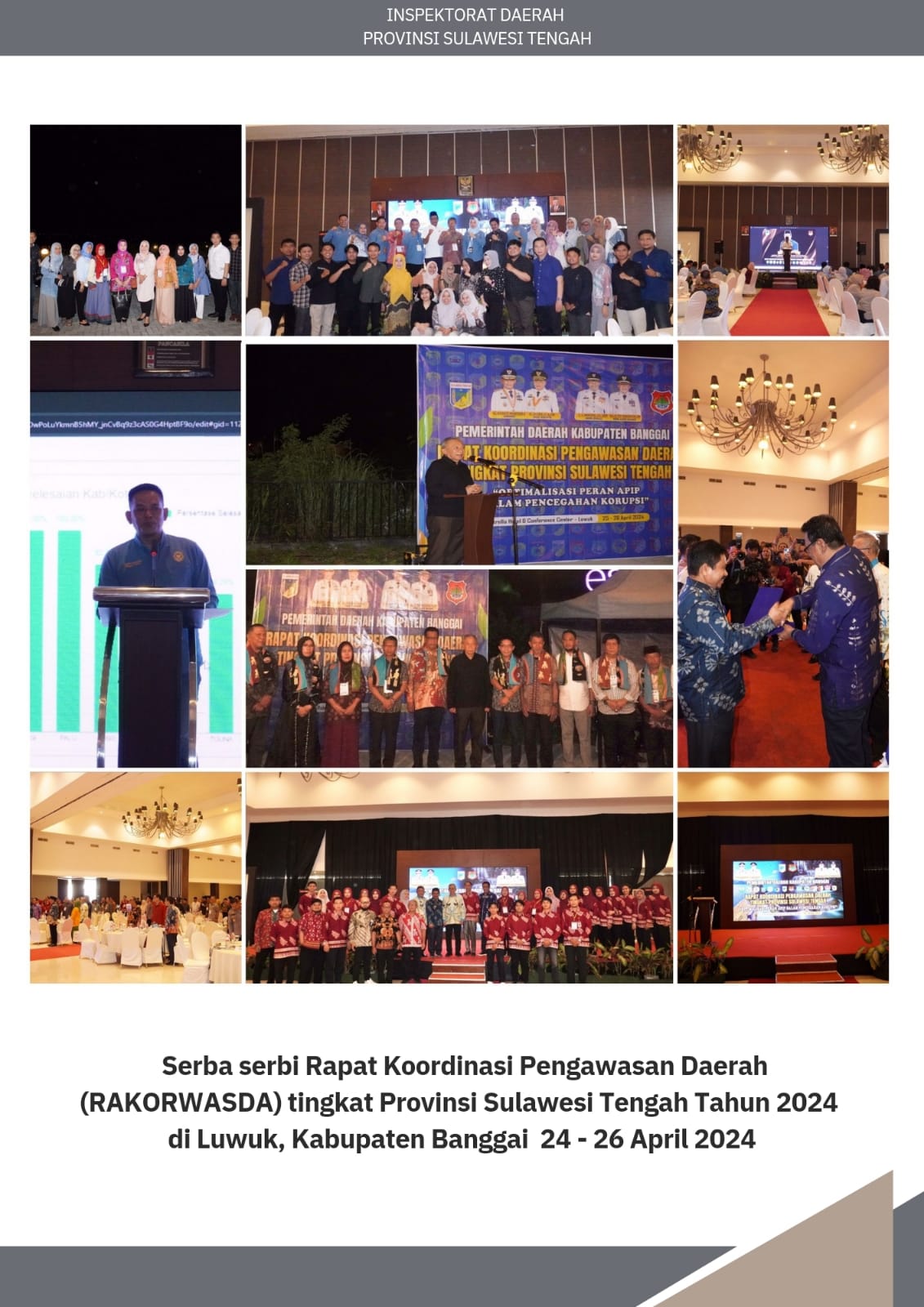  Serba serbi RAKORWASDA tingkat Prov.Sulteng Tahun 2024 di Luwuk, Kabupaten Banggai 24-26 April 2024