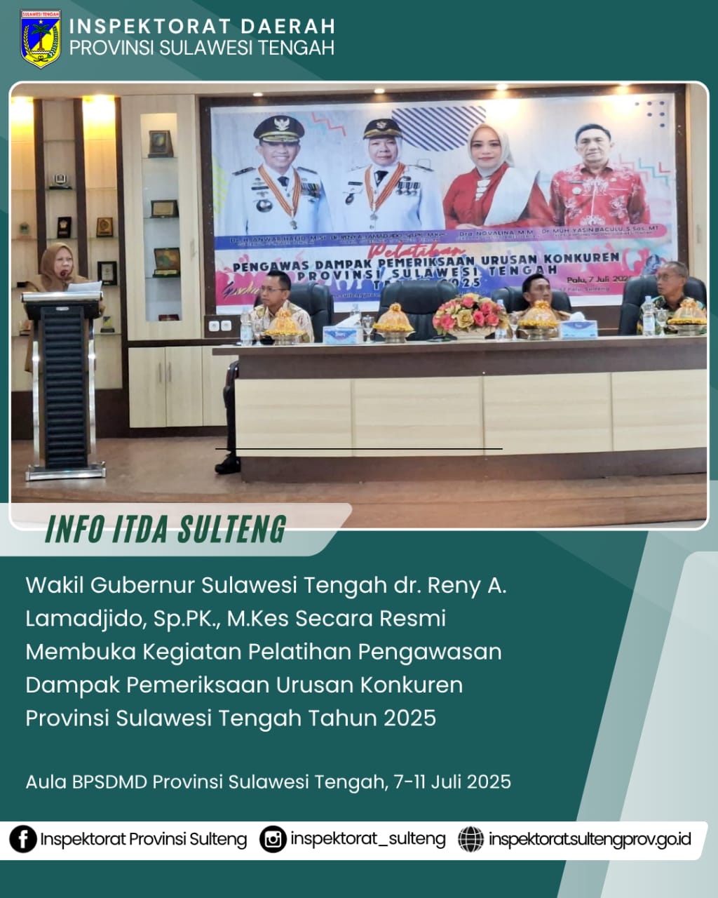  Pelatihan Pengawasan Dampak Pemeriksaan Urusan Konkuren Provinsi Sulawesi Tengah Tahun 2025