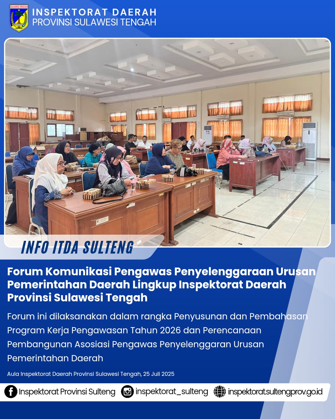  Forum Komunikasi PPUPD Lingkup Inspektorat Daerah Provinsi Sulawesi Tengah