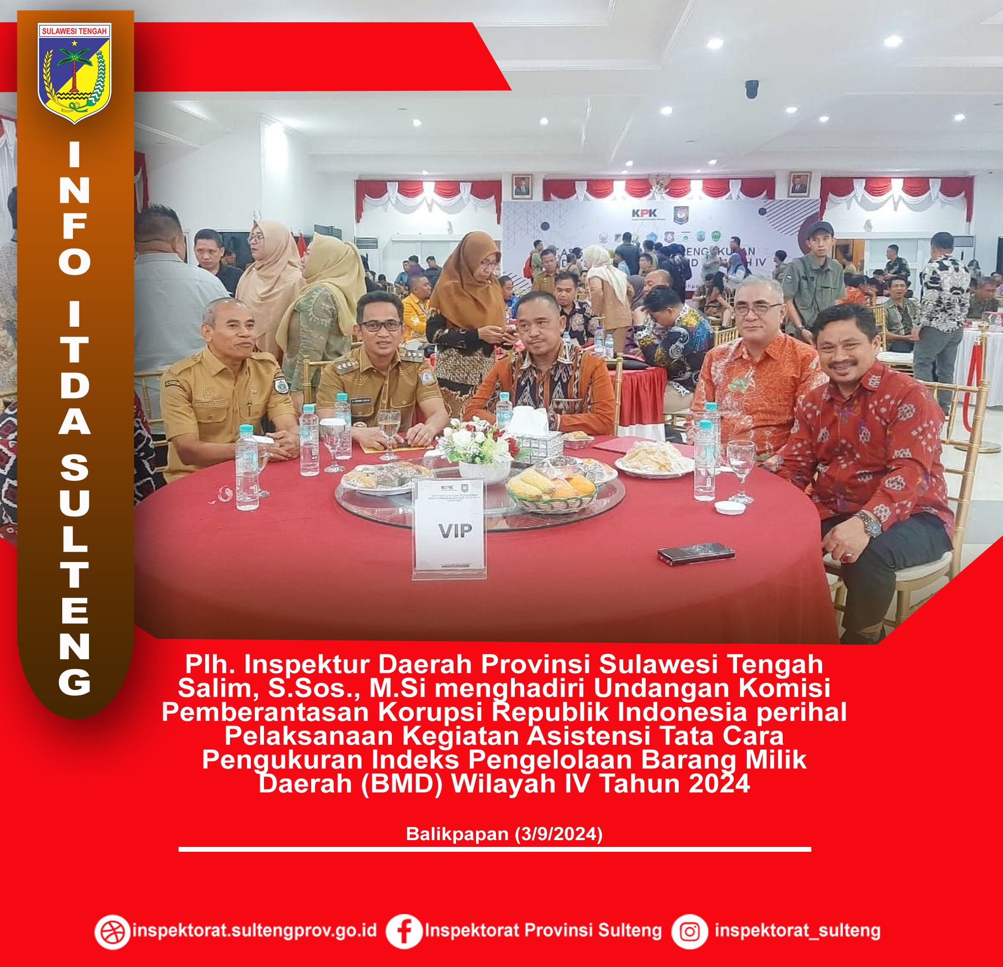  Plh. Inspektur menghadiri Undangan Komisi Pemberantasan Korupsi Republik Indonesia di Balikpapan