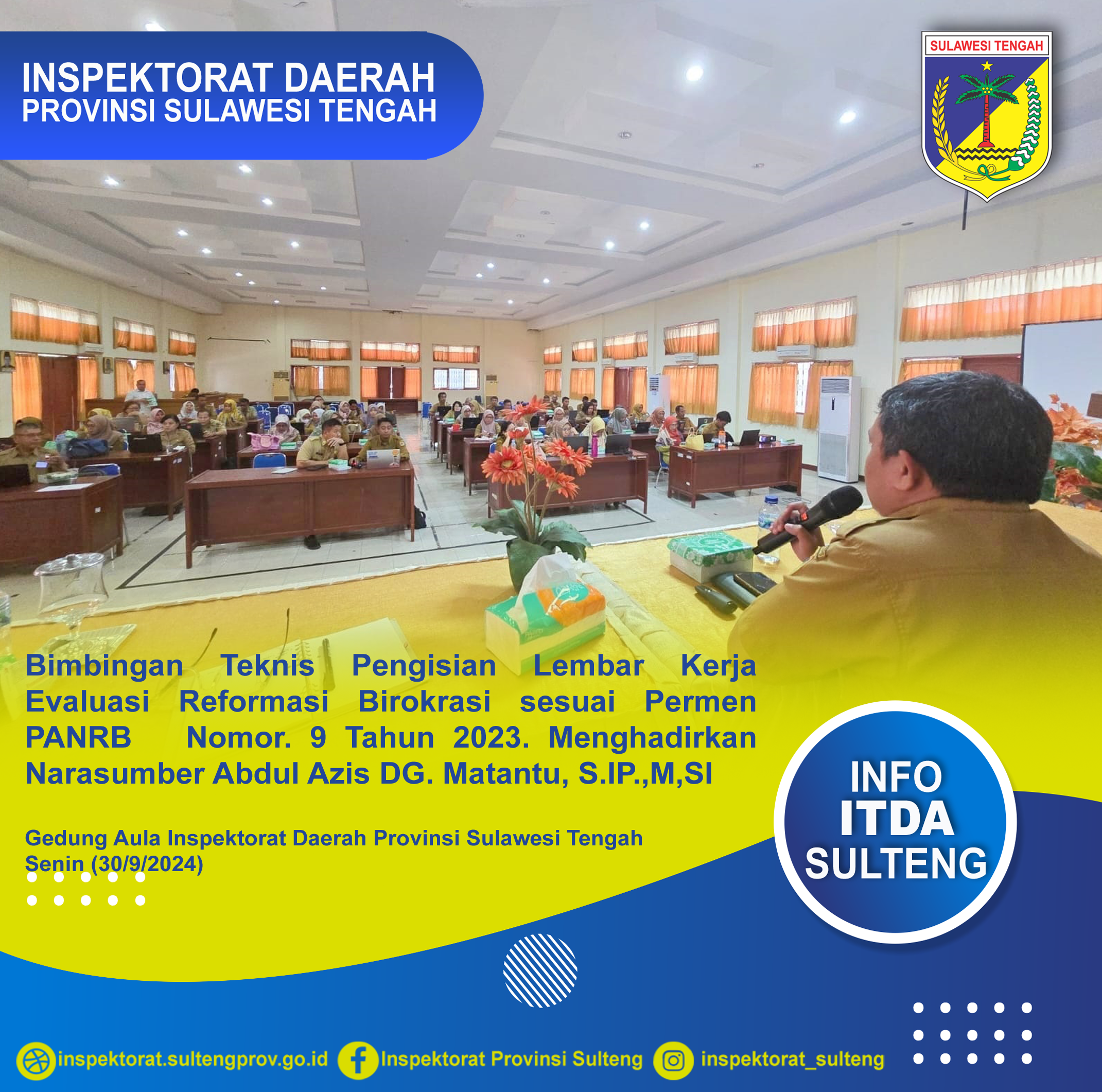  Bimtek Pengisian Lembar Kerja  Evaluasi Reformasi Birokrasi sesuai Permen PANRB   Nomor. 9 Tahun 2023
